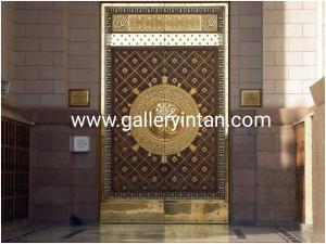 Jual pintu masjid Nabawi ornamen Kuningan dan tembaga murah bagus berkualitas ekspor